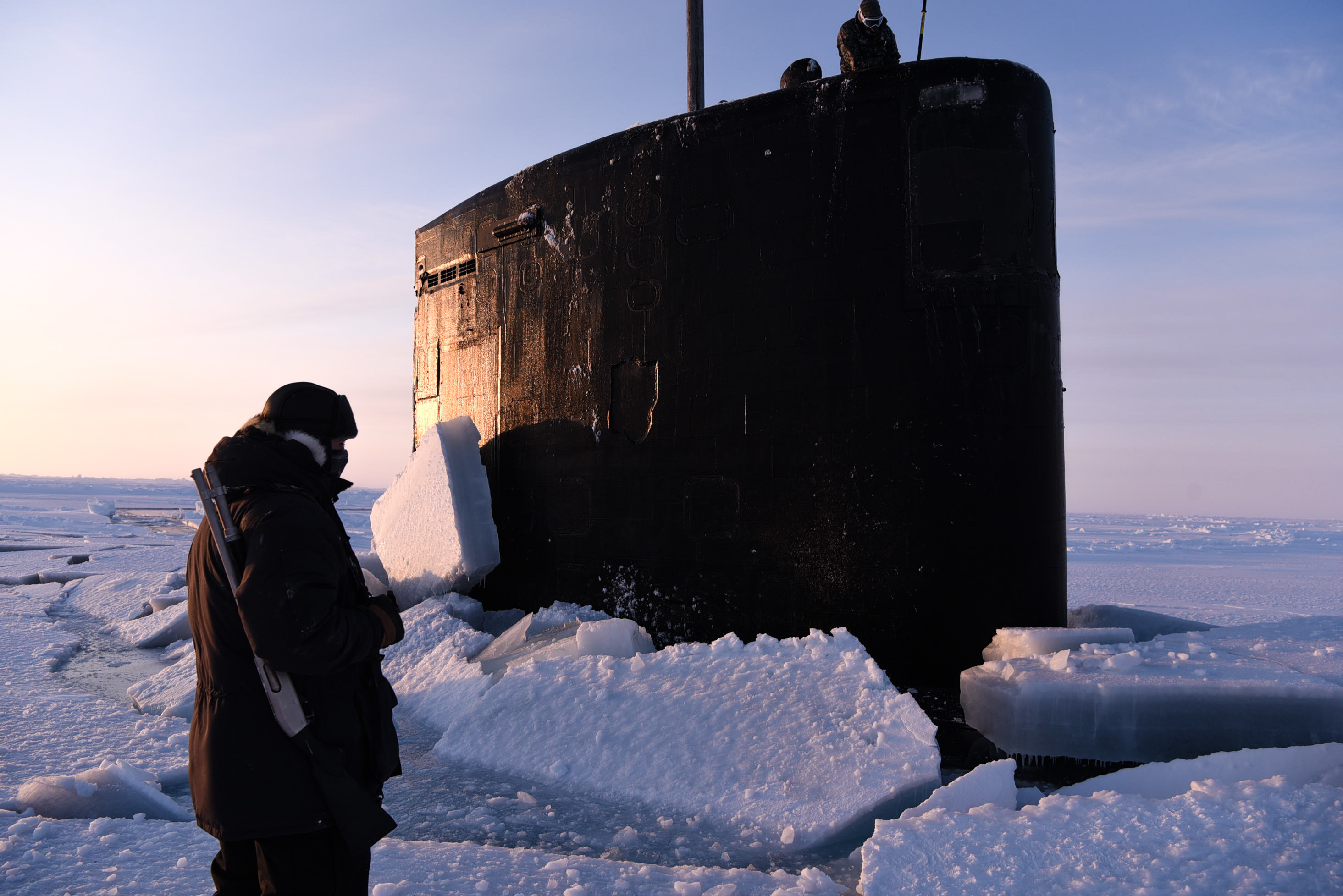 USS Hartford (SSN 768) Surfaces through Arctic Ice