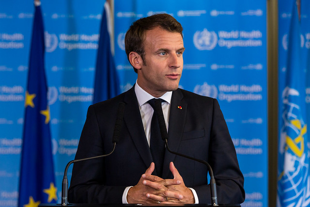 French President Emmanuel Macron visits WHO Headquarters in Geneva, 11 June 2019
