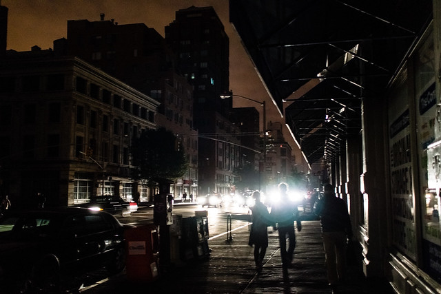 Hurricane Sandy's blackout and the streets of lower Manhattan